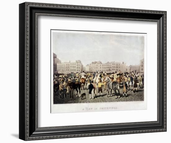 Smithfield Market, London, C1840-Frederick Christian Lewis-Framed Giclee Print