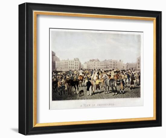Smithfield Market, London, C1840-Frederick Christian Lewis-Framed Giclee Print