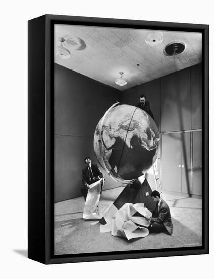 Smithsonian Institution Scientists Dr. Josef A. Hynek Plotting Orbit of Sputnik I-Dmitri Kessel-Framed Premier Image Canvas