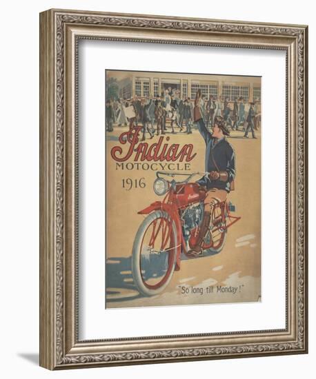 Smithsonian Libraries: Indian Motorcycle Cover--Framed Art Print