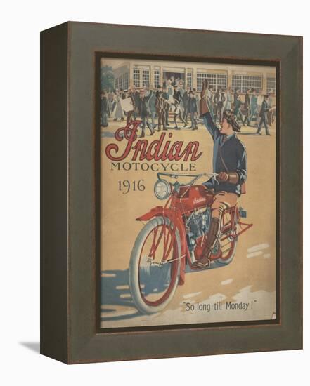 Smithsonian Libraries: Indian Motorcycle Cover-null-Framed Stretched Canvas