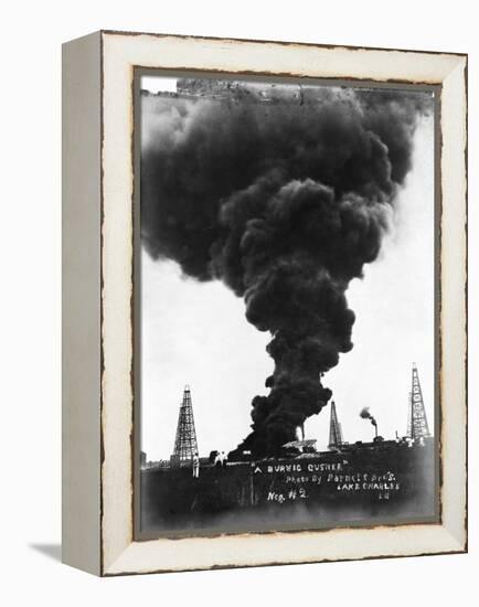 Smoke Billowing from an Oil Well Fire-null-Framed Premier Image Canvas