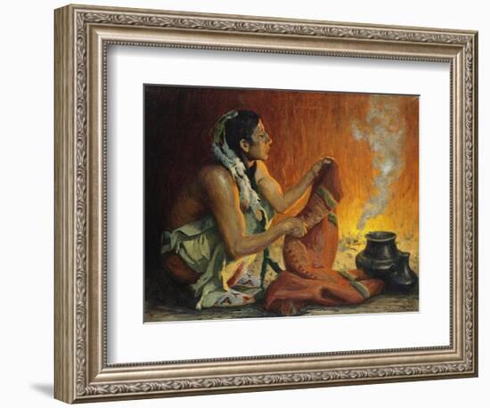 Smoke Ceremony-Eanger Irving Couse-Framed Giclee Print