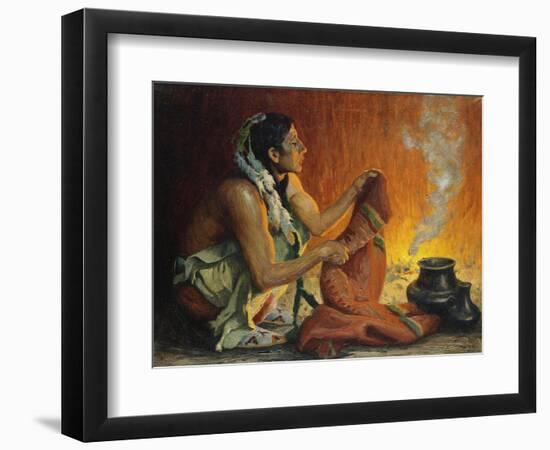 Smoke Ceremony-Eanger Irving Couse-Framed Giclee Print