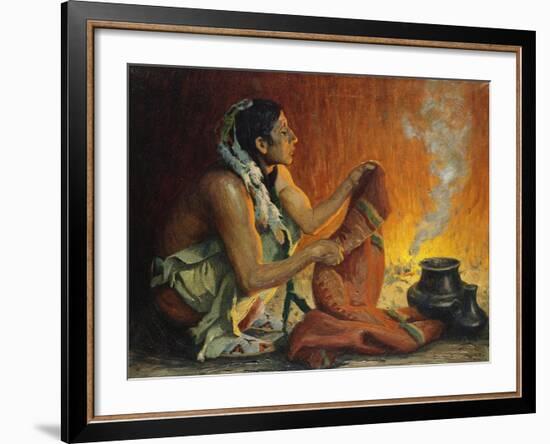 Smoke Ceremony-Eanger Irving Couse-Framed Giclee Print