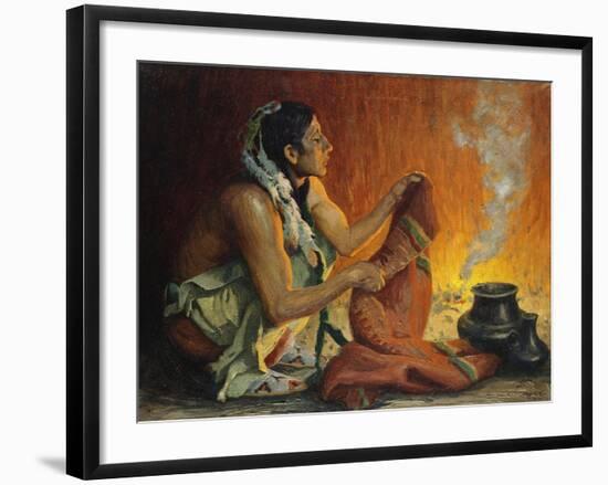 Smoke Ceremony-Eanger Irving Couse-Framed Giclee Print