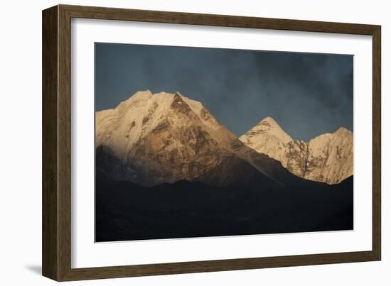 Smoke From A Village Home Passes Over The Mountains In Dingboche Nepal-Rebecca Gaal-Framed Photographic Print