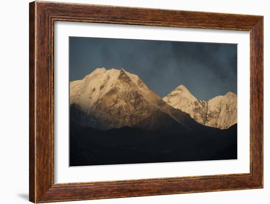 Smoke From A Village Home Passes Over The Mountains In Dingboche Nepal-Rebecca Gaal-Framed Photographic Print