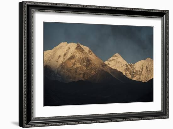 Smoke From A Village Home Passes Over The Mountains In Dingboche Nepal-Rebecca Gaal-Framed Photographic Print