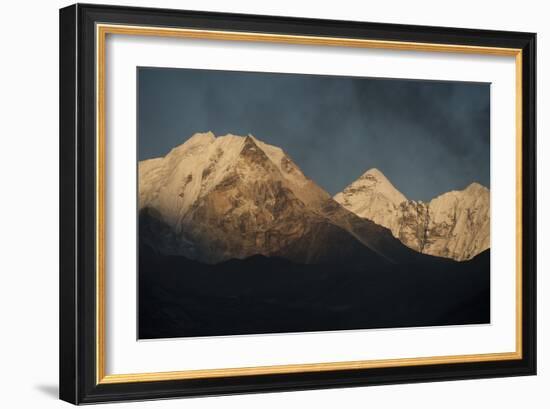 Smoke From A Village Home Passes Over The Mountains In Dingboche Nepal-Rebecca Gaal-Framed Photographic Print