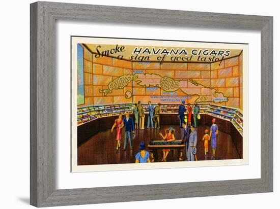 Smoke Havana Cigars-Curt Teich & Company-Framed Art Print