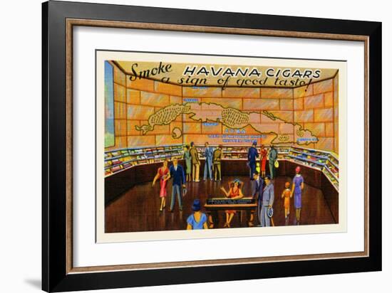 Smoke Havana Cigars-Curt Teich & Company-Framed Art Print