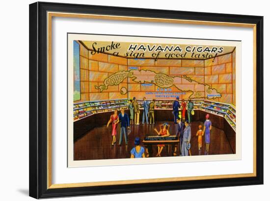 Smoke Havana Cigars-Curt Teich & Company-Framed Art Print