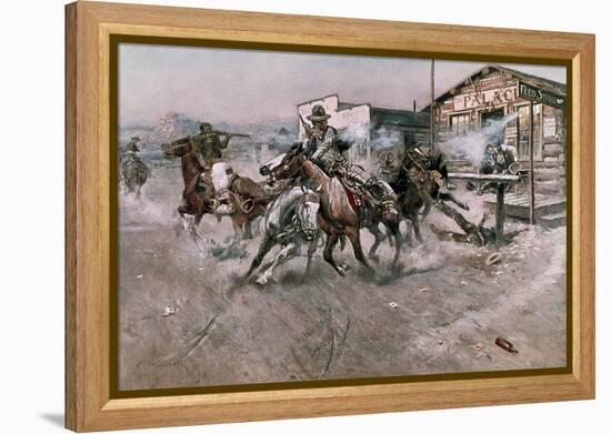 Smoke of a .45, 1908-Charles Marion Russell-Framed Premier Image Canvas