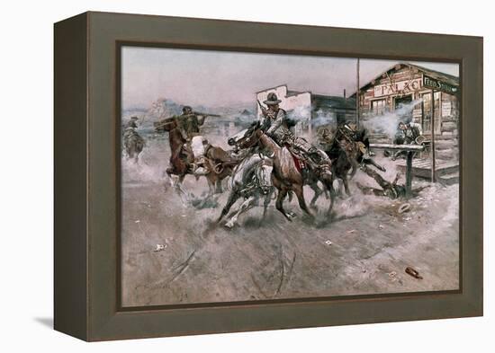 Smoke of a .45, 1908-Charles Marion Russell-Framed Premier Image Canvas