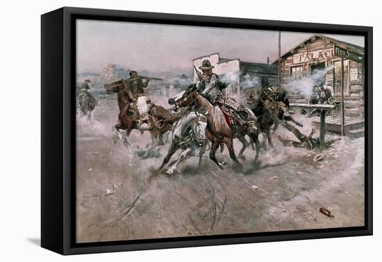 Smoke of a .45, 1908-Charles Marion Russell-Framed Premier Image Canvas