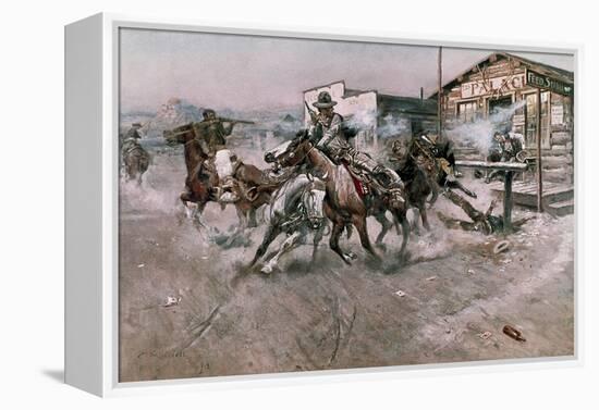 Smoke of a .45, 1908-Charles Marion Russell-Framed Premier Image Canvas