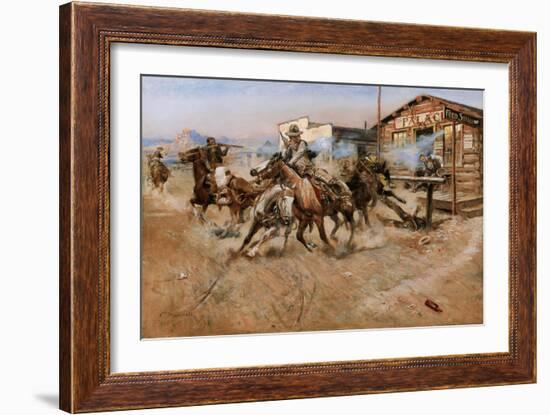 Smoke of A .45-Charles Marion Russell-Framed Art Print