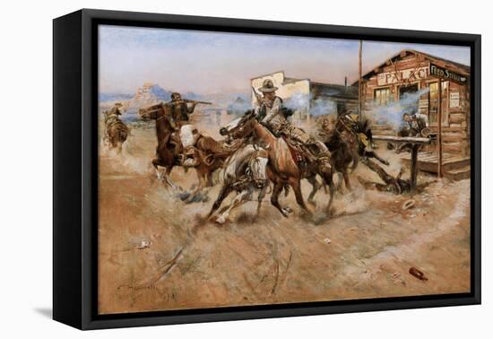 Smoke of A .45-Charles Marion Russell-Framed Stretched Canvas