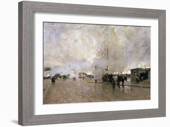 Smoke on the Paris Circuit Line, 1885-Luigi Loir-Framed Giclee Print