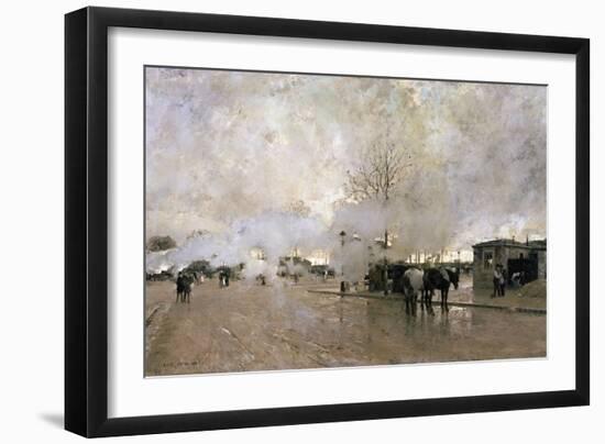 Smoke on the Paris Circuit Line, 1885-Luigi Loir-Framed Giclee Print