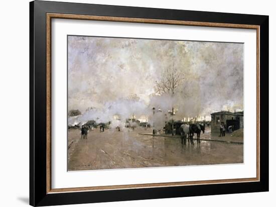 Smoke on the Paris Circuit Line, 1885-Luigi Loir-Framed Giclee Print