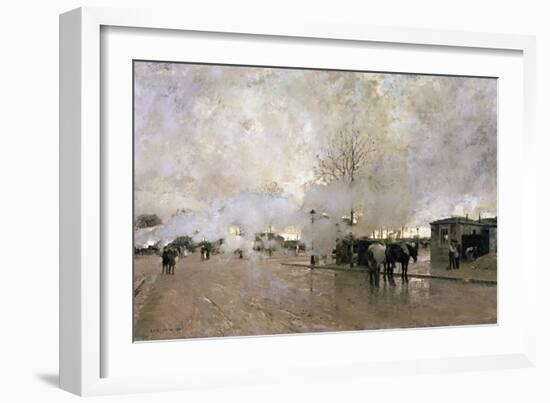 Smoke on the Paris Circuit Line, 1885-Luigi Loir-Framed Giclee Print