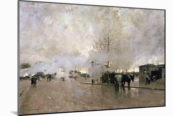 Smoke on the Paris Circuit Line, 1885-Luigi Loir-Mounted Giclee Print