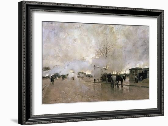Smoke on the Paris Circuit Line, 1885-Luigi Loir-Framed Giclee Print