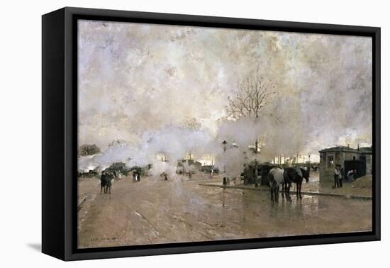 Smoke on the Paris Circuit Line, 1885-Luigi Loir-Framed Premier Image Canvas