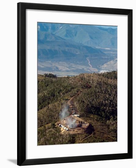 Smoke Rises from a Drilling Rig on the Roan Plateau-Peter M. Fredin-Framed Photographic Print