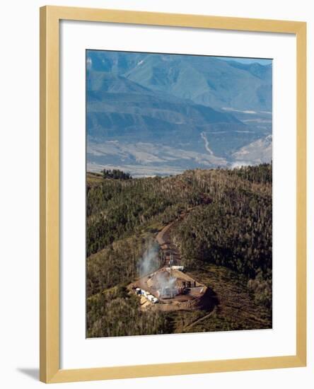 Smoke Rises from a Drilling Rig on the Roan Plateau-Peter M. Fredin-Framed Photographic Print