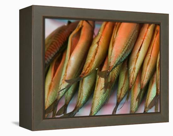 Smoked Mackerel, Bergen's Fish Market, Norway-Russell Young-Framed Premier Image Canvas