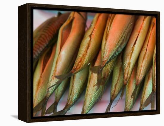 Smoked Mackerel, Bergen's Fish Market, Norway-Russell Young-Framed Premier Image Canvas
