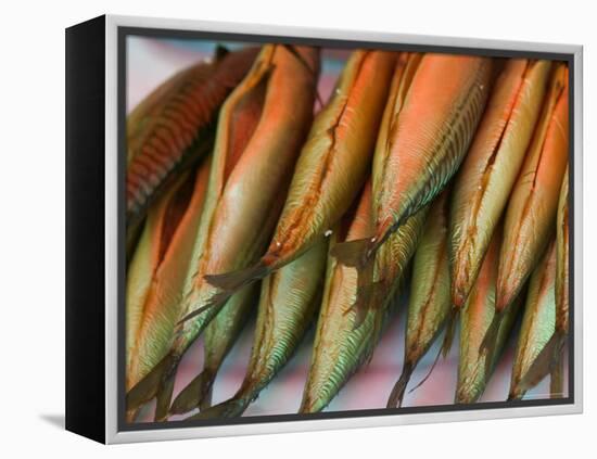 Smoked Mackerel, Bergen's Fish Market, Norway-Russell Young-Framed Premier Image Canvas