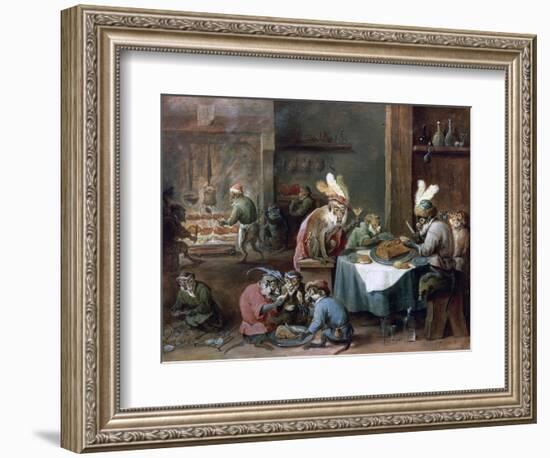 Smokers and Drinkers-David Teniers the Younger-Framed Giclee Print