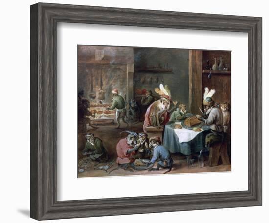 Smokers and Drinkers-David Teniers the Younger-Framed Giclee Print