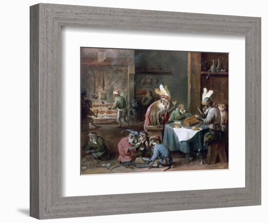 Smokers and Drinkers-David Teniers the Younger-Framed Giclee Print