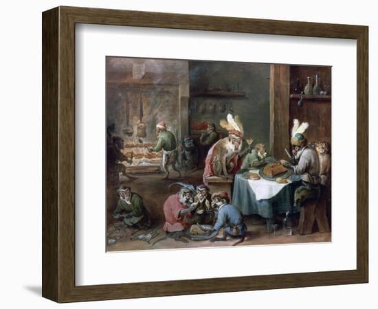 Smokers and Drinkers-David Teniers the Younger-Framed Giclee Print