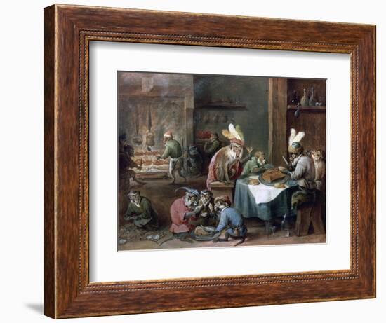 Smokers and Drinkers-David Teniers the Younger-Framed Giclee Print