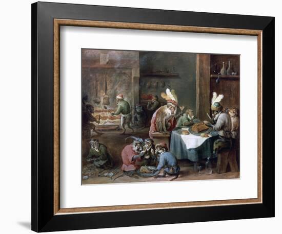 Smokers and Drinkers-David Teniers the Younger-Framed Giclee Print