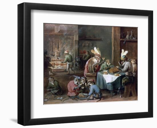 Smokers and Drinkers-David Teniers the Younger-Framed Giclee Print