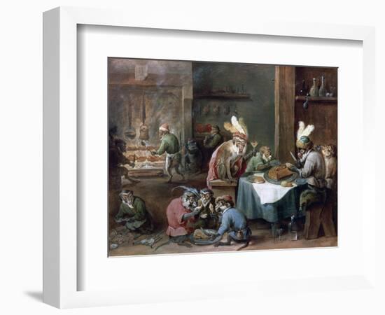 Smokers and Drinkers-David Teniers the Younger-Framed Giclee Print