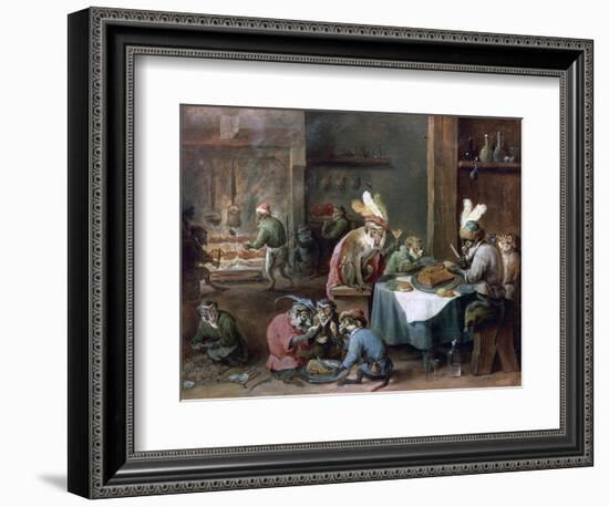 Smokers and Drinkers-David Teniers the Younger-Framed Giclee Print