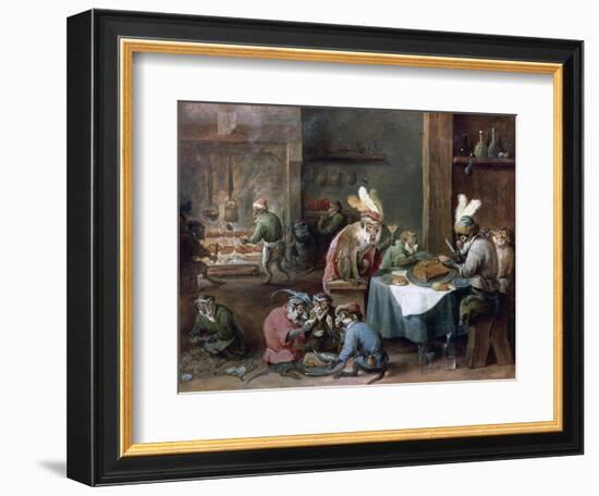 Smokers and Drinkers-David Teniers the Younger-Framed Giclee Print