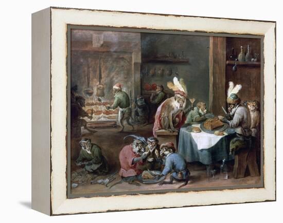 Smokers and Drinkers-David Teniers the Younger-Framed Premier Image Canvas