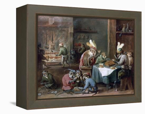 Smokers and Drinkers-David Teniers the Younger-Framed Premier Image Canvas