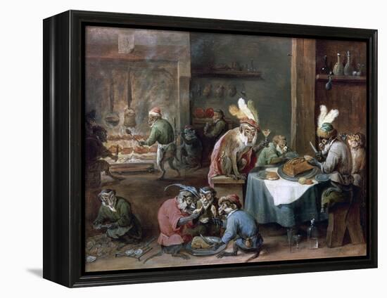 Smokers and Drinkers-David Teniers the Younger-Framed Premier Image Canvas