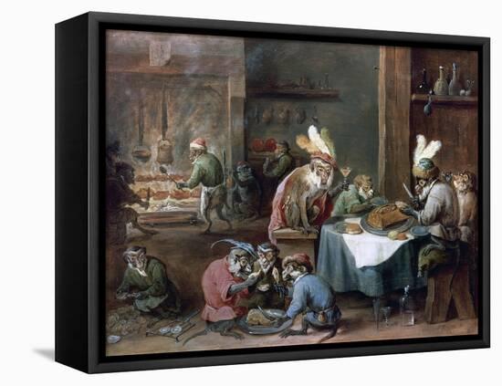 Smokers and Drinkers-David Teniers the Younger-Framed Premier Image Canvas