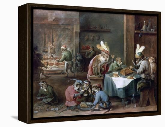 Smokers and Drinkers-David Teniers the Younger-Framed Premier Image Canvas